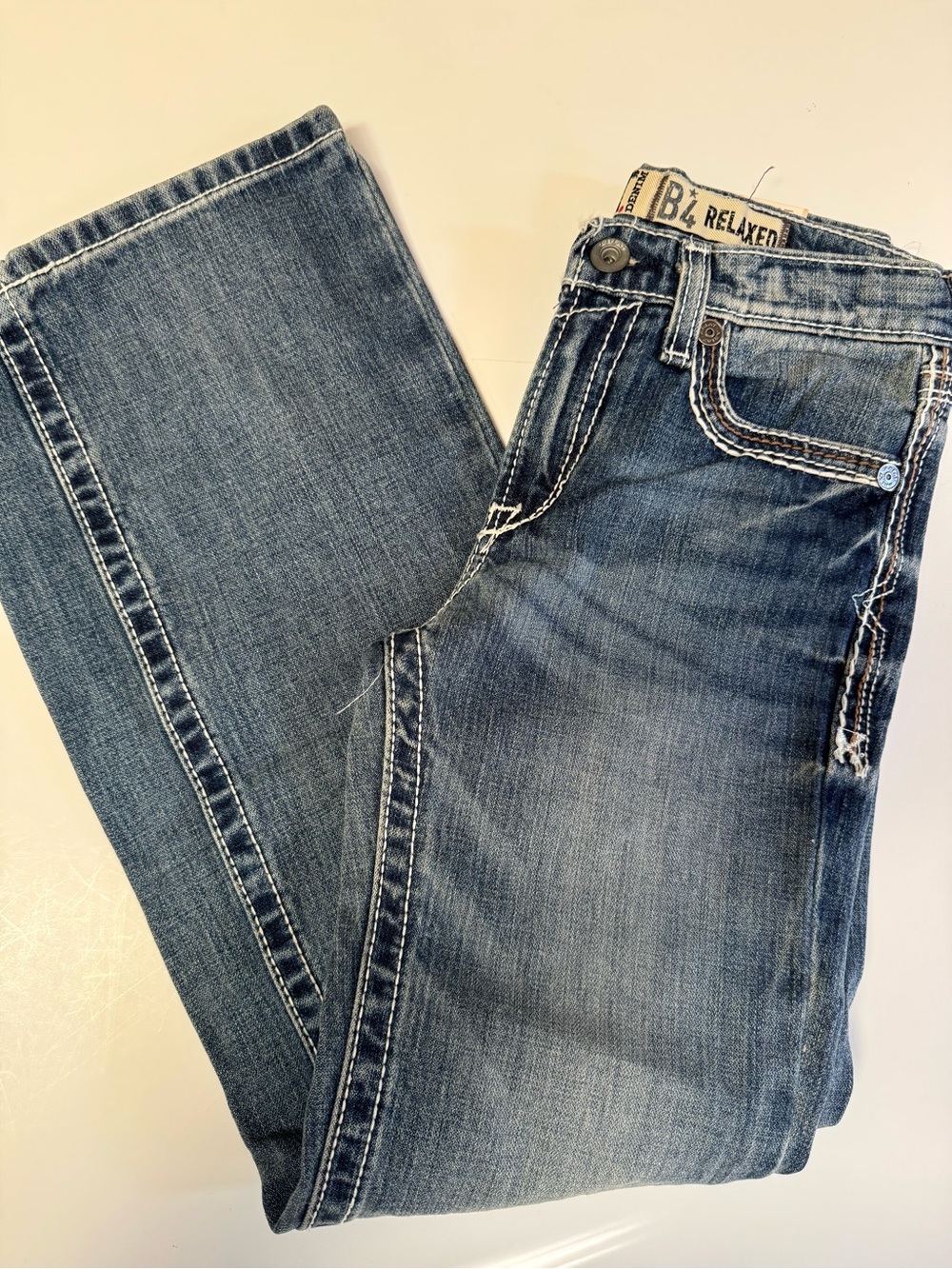 NWT! Ariat B4 Jeans Boys Size 12R Blue Relaxed Stretch Boot Cut Youth Western